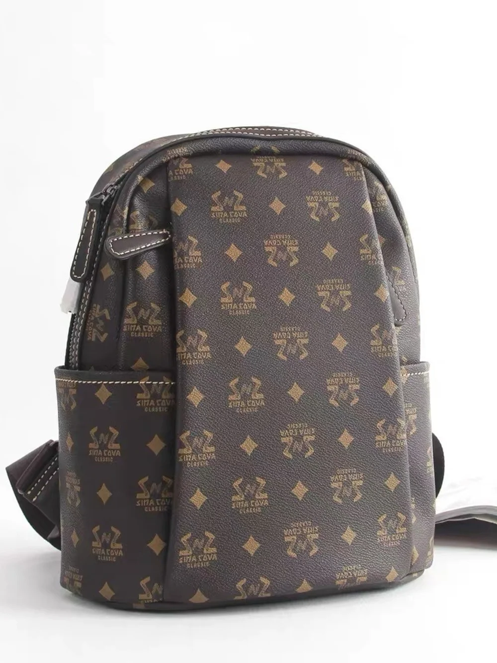 Classic Brown Monogram Backpack with Matching Cosmetic Pouch